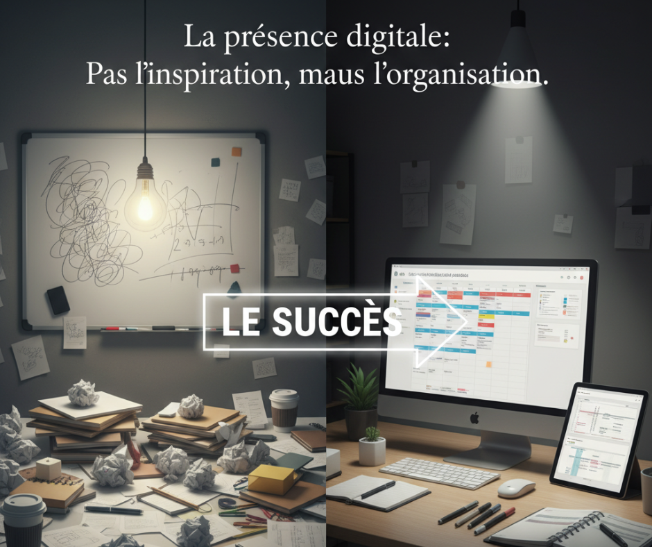le succès d'une présence digitale ne réside pas dans l'inspiration. Il réside dans l'organisation.