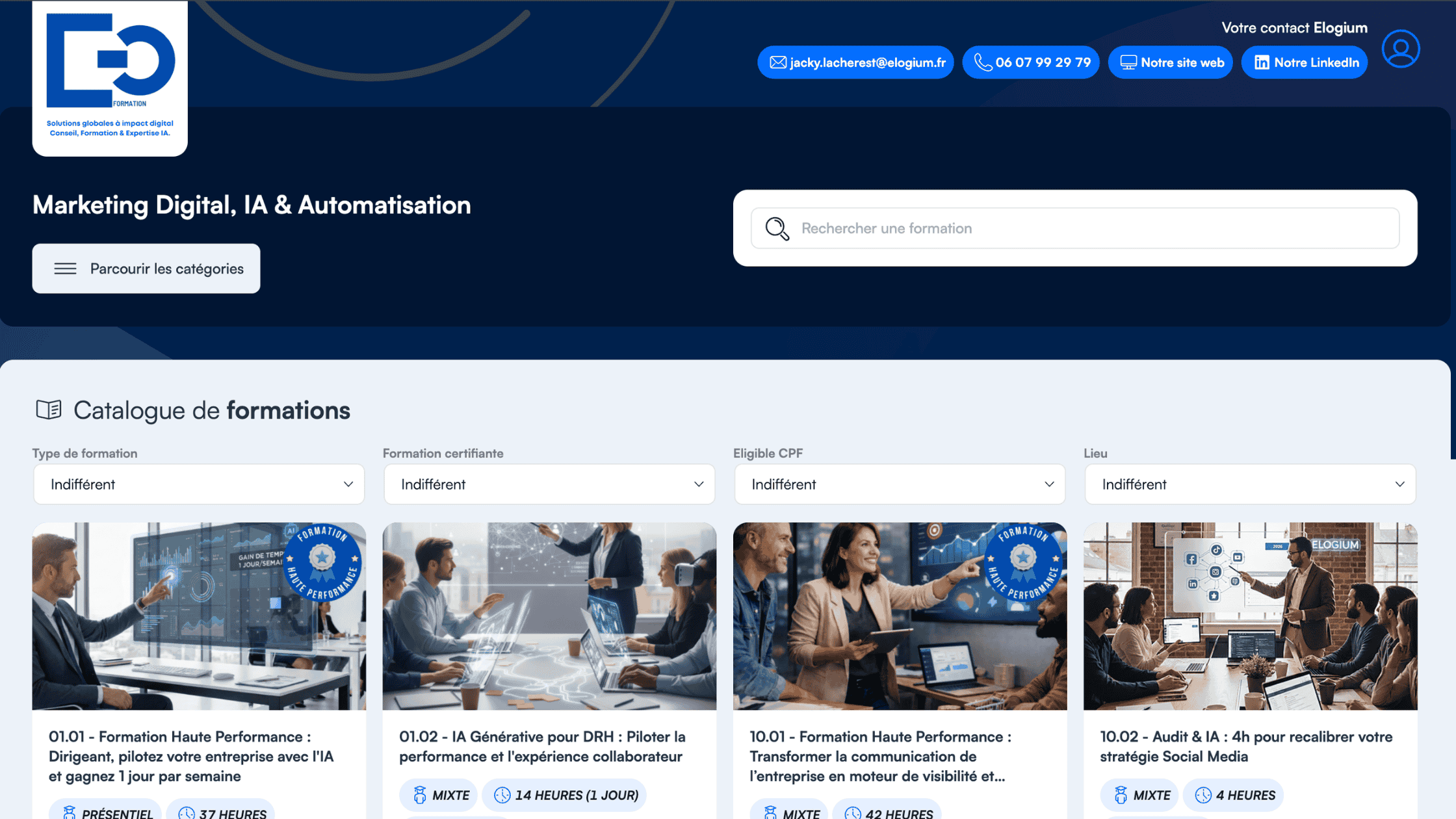 Catalogue de formation Elogium